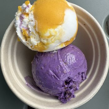 Stella Jean's Ice Cream - Mango sticky rice and ube pandesal toffee - Ice Cream & Frozen Yogurt Near Me - Carlsbad, California Stella Jean's Ice Cream - Mango sticky rice and ube pandesal toffee - Ice Cream & Frozen Yogurt Near Me - Carlsbad, California