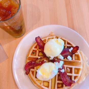 Magpie Cafe - Waffle eggs benny and cold brew - Bakeries Near Me - Baton Rouge, Louisiana