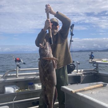Middle Island Lodge - Me with great slot ling cod - Fishing Near Me - Sitka, Alaska Middle Island Lodge - Me with great slot ling cod - Fishing Near Me - Sitka, Alaska