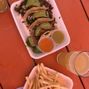 Mayito Tacos - Carne Asada Tacos (2), Carnitas Taco (1), side of fries - Tacos Near Me Mayito Tacos - Carne Asada Tacos (2), Carnitas Taco (1), side of fries - Tacos Near Me