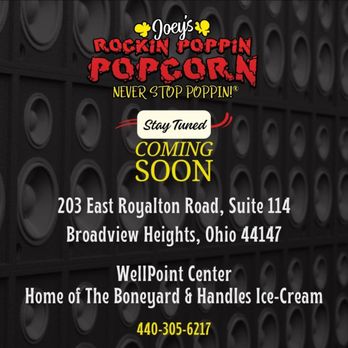 Joeys Rockin Poppin Popcorn - Coming Soon to Broadview Heights, Ohio!!! - Popcorn Shops Near Me - Broadview Heights, Ohio Joeys Rockin Poppin Popcorn - Coming Soon to Broadview Heights, Ohio!!! - Popcorn Shops Near Me - Broadview Heights, Ohio