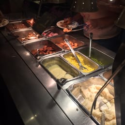 ows a buffet of food