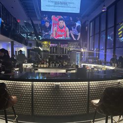 Our seats... stage is behind bar