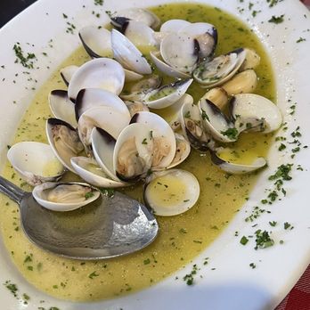 Cafe Corleone - Steamed Clams in white wine sauce. Sauce is great! - Italian Near Me - Paramount, California Cafe Corleone - Steamed Clams in white wine sauce. Sauce is great! - Italian Near Me - Paramount, California