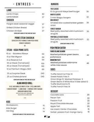 Menu photo 1 Alma Grill and Bar Hallandale Beach, FL