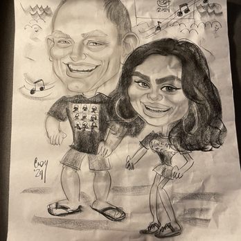 Summerfest - Us! It took total 40 minutes for Cindy to draw us. Quality work and worth going to. She will be at the WI state fair in August. - Festivals Near Me - Milwaukee, Wisconsin Summerfest - Us! It took total 40 minutes for Cindy to draw us. Quality work and worth going to. She will be at the WI state fair in August. - Festivals Near Me - Milwaukee, Wisconsin