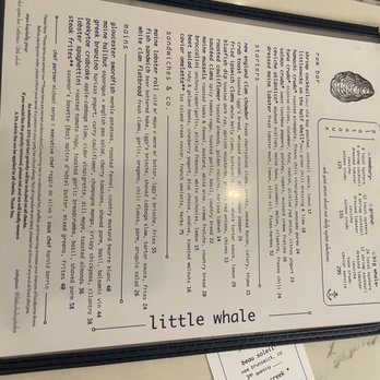 Little Whale - Menu - Bars Near Me - Boston, Massachusetts Little Whale - Menu - Bars Near Me - Boston, Massachusetts