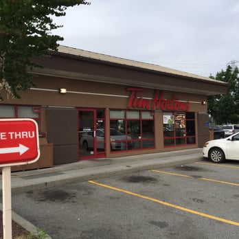 Tim Hortons - a drive thru sign in front of a store - Breakfast & Brunch Near Me - Delta, British Columbia