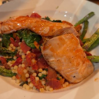 BJ's Restaurant & Brewhouse - Enlightened Cherry Chipotle Glazed Salmon* - Pizza Near Me - Elk Grove, California