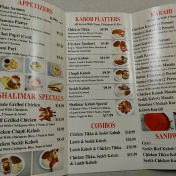 Shalimar Charcoal Kabob - Menu 2 - Indian Near Me - Sterling, Virginia