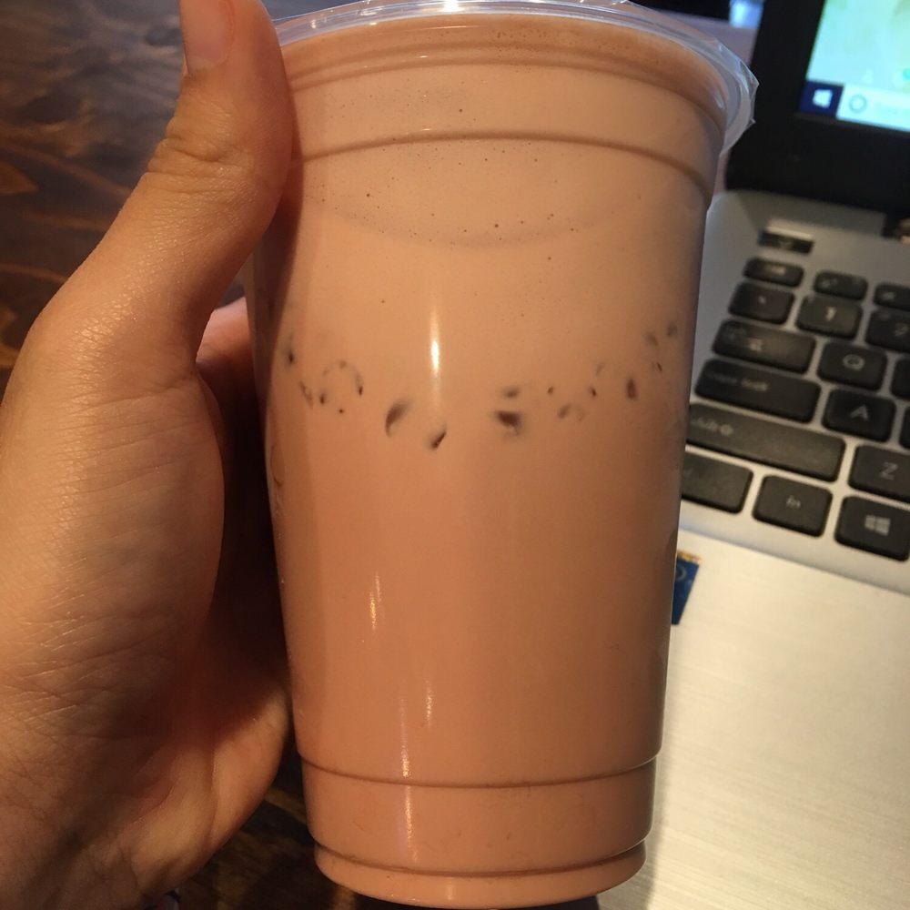 Jade's Tea House - Medium watermelon lychee milk tea with tapioca: $5.20. Pricey but very good - Bubble Tea Near Me - Houston, Texas Jade's Tea House - Medium watermelon lychee milk tea with tapioca: $5.20. Pricey but very good - Bubble Tea Near Me - Houston, Texas
