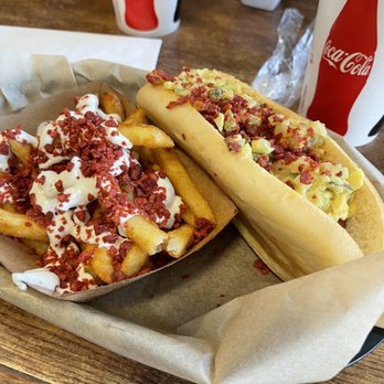 Simon's Hot Dogs - Vegan hot dog And Bacon Ranch Fries - Hot Dogs Near Me - Scottsdale, Arizona