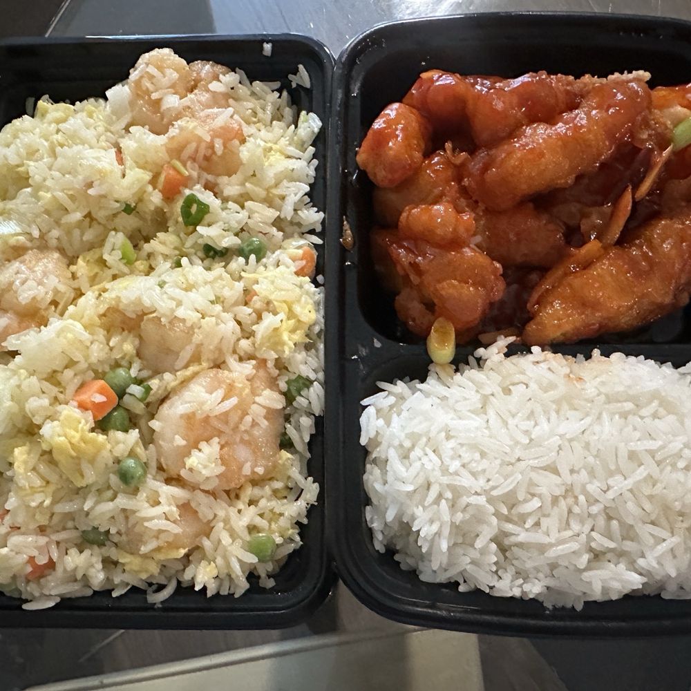 Shrimp Fried Rice and Orange Chicken lunch special Shrimp Fried Rice and Orange Chicken lunch special