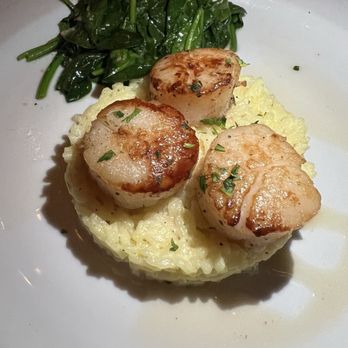 CODE RED - Scallops with Parmesan risotto and garlic spinach - Cocktail Bars Near Me - Washington, DC, District of Columbia