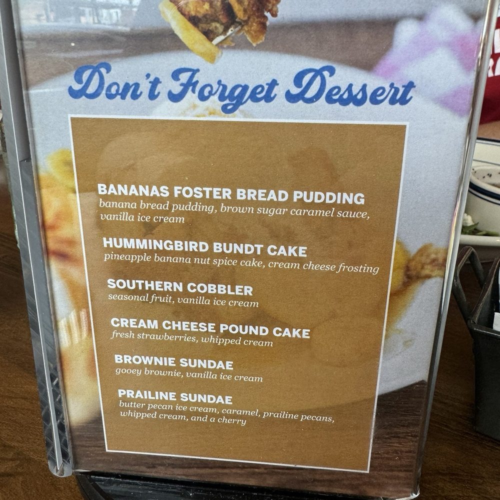 Dessert menu Dessert menu