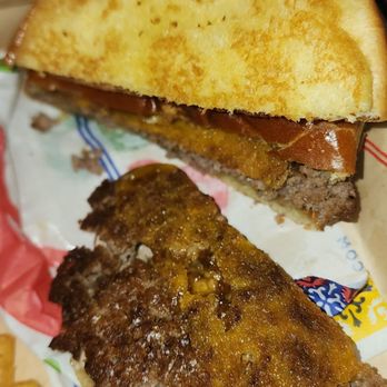 Chili's - Nicely toasted top bun but what happened to the cheese?? - Tex-Mex Near Me - Hemet, California