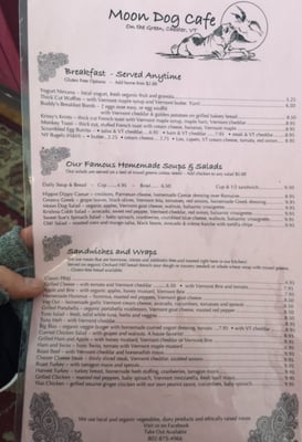 Menu photo 6 Moon Dog Cafe Bellows Falls, VT