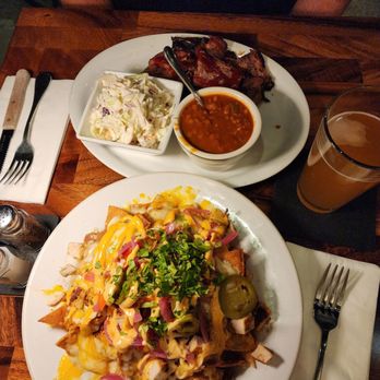 Steve's BBQ - Nachos with chicken & brisket with coleslaw & BBQ beans. - Barbeque Near Me - Whittier, California Steve's BBQ - Nachos with chicken & brisket with coleslaw & BBQ beans. - Barbeque Near Me - Whittier, California