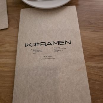 Iki Ramen - Menu front cover - Ramen Near Me - Los Angeles, California