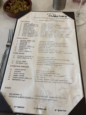 Menu photo 3 Villa Yara Washington, DC, DC