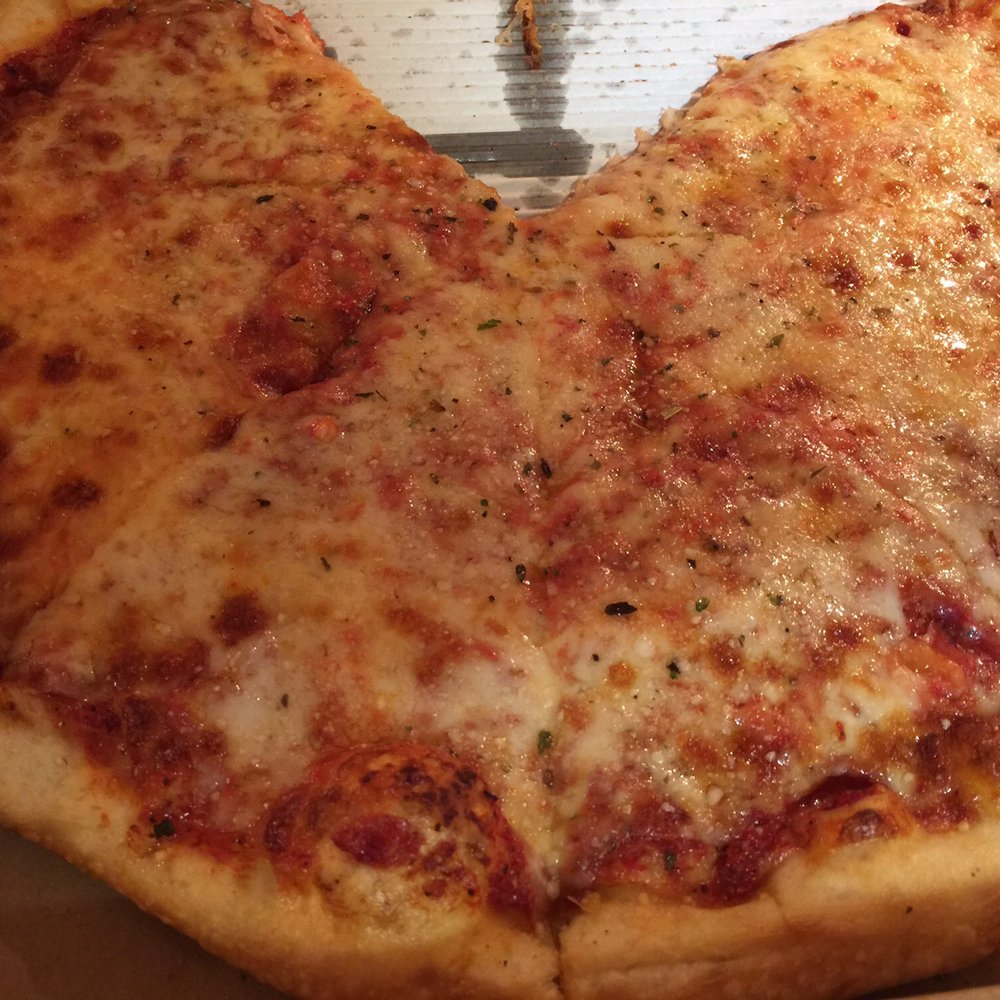 Mezza Luna Pizzeria - Cheese pizza less a consumed slice! - Pizza Near Me - Eugene, Oregon Mezza Luna Pizzeria - Cheese pizza less a consumed slice! - Pizza Near Me - Eugene, Oregon
