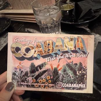Coabana - Postcard they give you after you pay - so cute! - Cuban Near Me - Phoenix, Arizona
