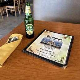 Thai beer and the Indian menu. They don't carry any Indian beer. Thai beer and the Indian menu. They don't carry any Indian beer.