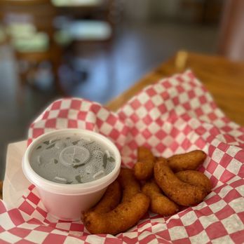 Skipper's Fish Fry - Hush puppies and side of green beans - Seafood Near Me - Apex, North Carolina Skipper's Fish Fry - Hush puppies and side of green beans - Seafood Near Me - Apex, North Carolina