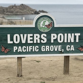 Lovers Point Beach - Welcome signage - Beaches Near Me - Pacific Grove, California