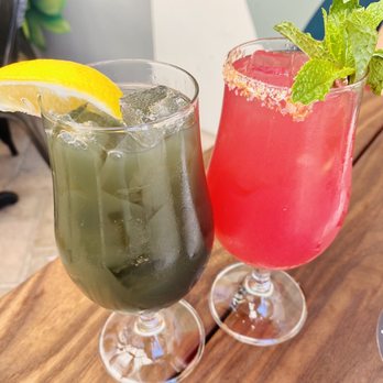 Eureka - Charcoal Lemonade and Watermelon Hibiscus Spicy Agua Fresca - American Near Me - Santa Clara, California