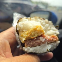Matsuyama Food and Fuel - Inside of the Spam/egg musubi
