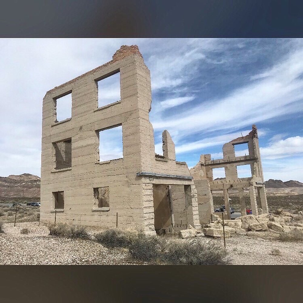 Rhyolite Ghost Town - 3 story bank building is still standing - Landmarks & Historical Buildings Near Me - Beatty, Nevada Rhyolite Ghost Town - 3 story bank building is still standing - Landmarks & Historical Buildings Near Me - Beatty, Nevada
