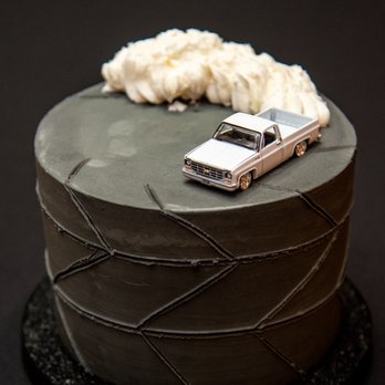 Piece of Cake Desserts - Grooms Cake. Chocolate cake with peanut butter and strawberry filling. - Desserts Near Me - Gilbert, Arizona