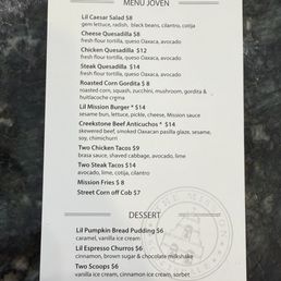 Impressive kids menu!