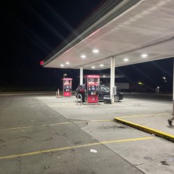 Speedway - Gas Pumps and parking lot.