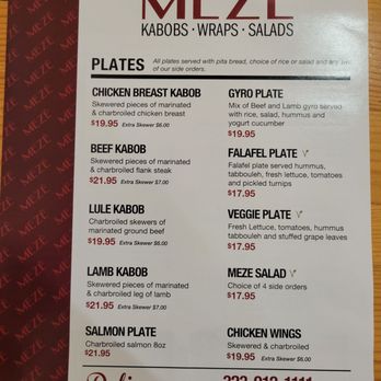 Meze - Menu 12/27/23 - Mediterranean Near Me - Los Angeles, California
