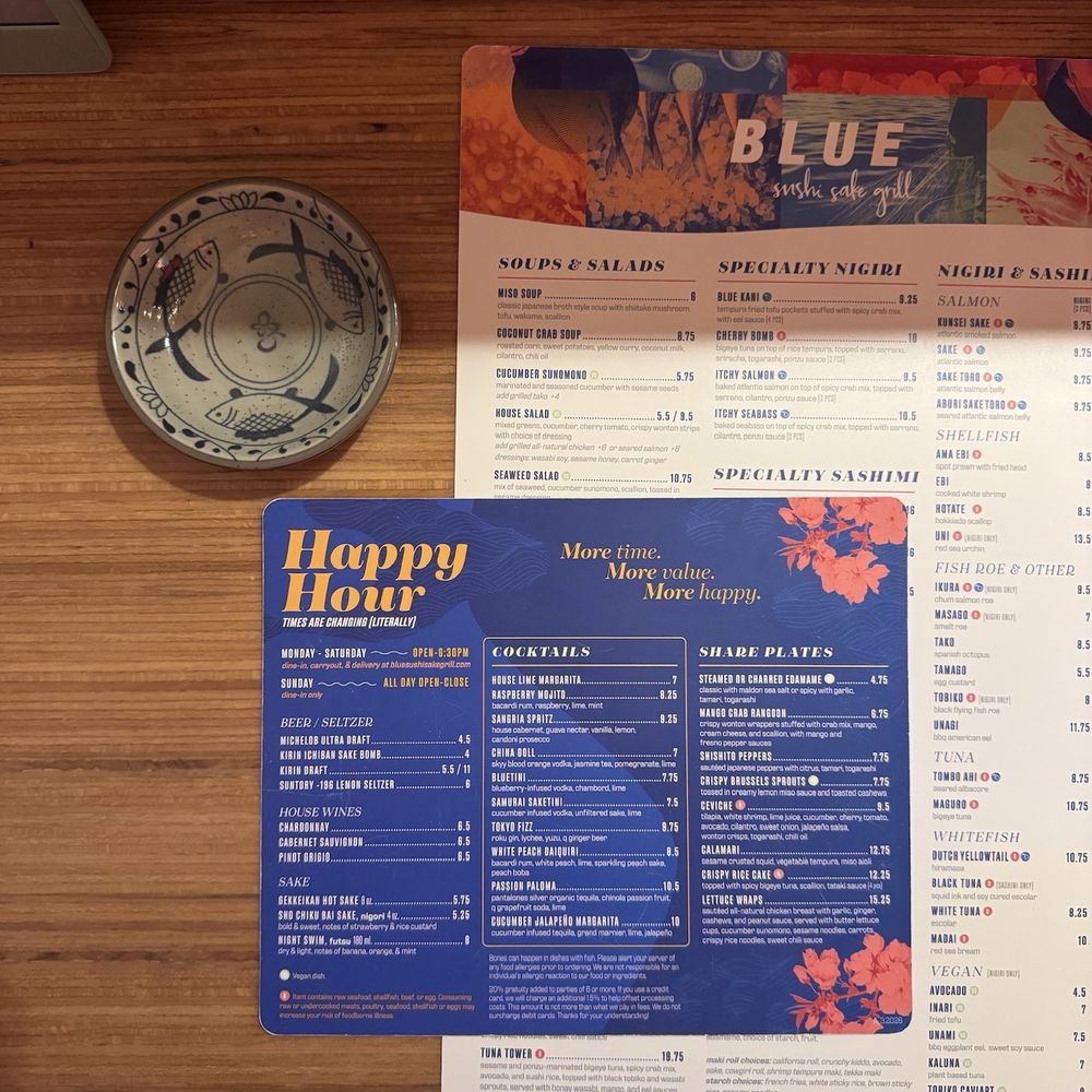 Blue Sushi Sake Grill - Menu - Sushi Bars Near Me - Houston, Texas Blue Sushi Sake Grill - Menu - Sushi Bars Near Me - Houston, Texas