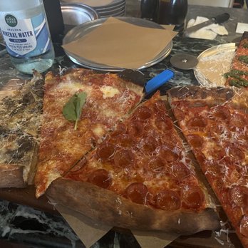 Miami Slice - L to R- Mushroom Truffle, Margherita De La Casa, Pepperoni Proper(x2), La Salsera - Pizza Near Me - Miami, Florida