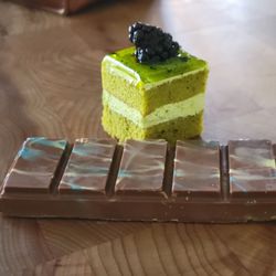 As Evi Turkish Cuisine - A bite of cake and the famous Dubai chocolate bar!