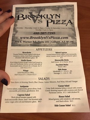 Menu photo 8 Brooklyn V's Pizza Gilbert, AZ