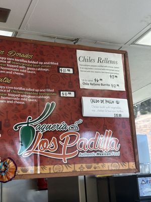 Menu photo 4 Taqueria Los Padilla La Crescenta, CA