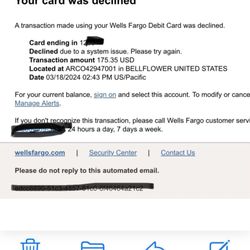 Arco - Fraudulent Transaction