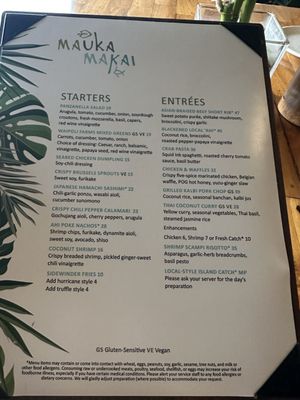 Menu photo 1 Mauka Makai Lahaina, HI Menu photo 1 Mauka Makai Lahaina, HI