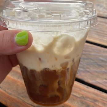 Bica - Iced espresso with sarsaparilla cold foam - Mediterranean Near Me - San Diego, California Bica - Iced espresso with sarsaparilla cold foam - Mediterranean Near Me - San Diego, California