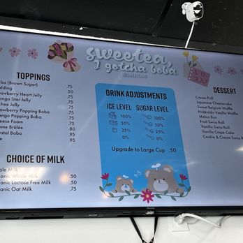 Sweetea - Menu side 2 - Desserts Near Me - Auburn, California