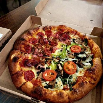 Mellow Mushroom - Half mighty meat & half veg out - Pizza Near Me - Denton, Texas Mellow Mushroom - Half mighty meat & half veg out - Pizza Near Me - Denton, Texas