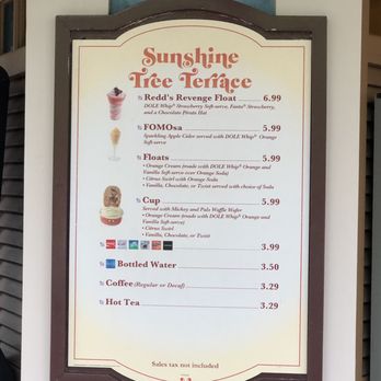 Sunshine Tree Terrace - Menu - Ice Cream & Frozen Yogurt Near Me - Lake Buena Vista, Florida Sunshine Tree Terrace - Menu - Ice Cream & Frozen Yogurt Near Me - Lake Buena Vista, Florida