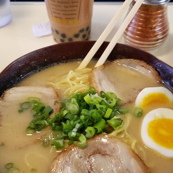 Yoshoku - Tonkatsu ramen ( you can add a ton more toppings, im boring haha) and a milk tea from their shop! - Ramen Near Me - Sonora, California Yoshoku - Tonkatsu ramen ( you can add a ton more toppings, im boring haha) and a milk tea from their shop! - Ramen Near Me - Sonora, California