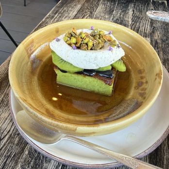 Atelier Manna - pistachio bread pudding - Cafes Near Me - Encinitas, California
