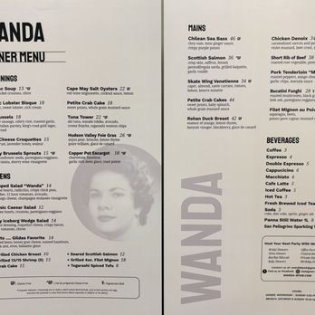 Wanda BYOB - Dinner Menu - New American Near Me - Haddonfield, New Jersey